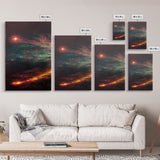 Space Art, Space Wall Art, Spaced Themed Art, Framed Canvas Print, 3 Panel Decor, 3 Piece Art, Triptych Art, Retro Space Art, Space Poster