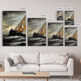 Shipwreck at Sea, Nautical Art, Disaster art, 3 piece wall art, 3 piece canvas print, cool home wall decor