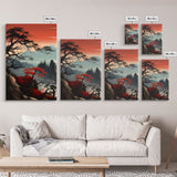 Japanese Wall Art, Mountains Print, Sunset Print, Canvas Print, Wall Art, 3 Piece Wall Art, Unique Wall Decor, Living Room Wall Art