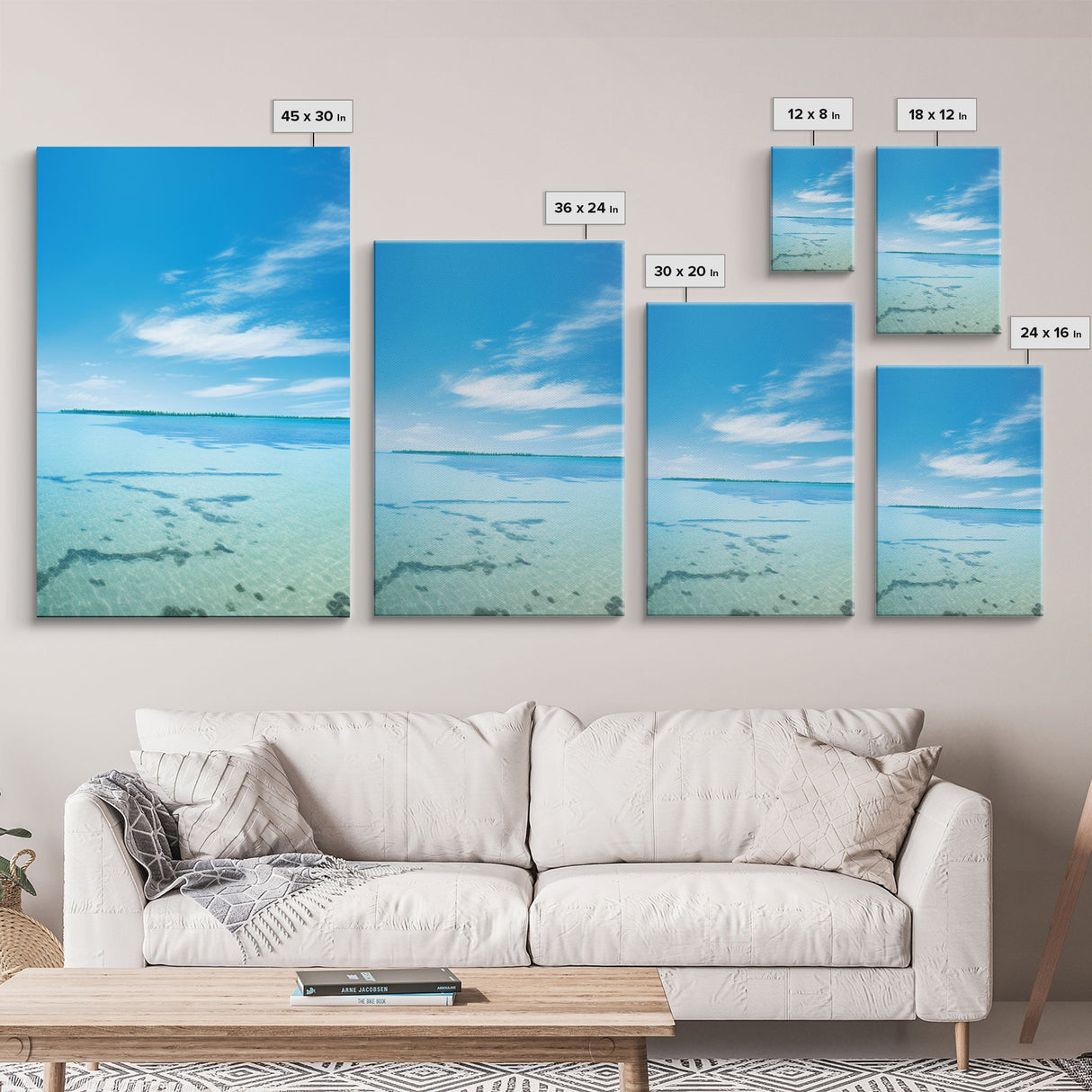 Tropical Wall Art, Beach Art Print, Seascape Print, Canvas Print, Wall Art, 3 Piece Wall Art, Beach House Wall Decor, Family Room Art