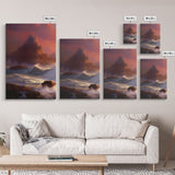 3 Piece Art Set, Seascape Painting Canvas Print, Beach House Decor, Sunset Painting, Original Painting, Boho Style Living Room Art