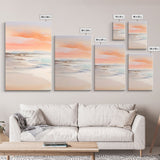 Landscape Beach Ocean Art, Canvas Print, Extra Large 3 Piece Art Beach Painting, Minimalist Abstract Coastal Beautiful Dining Room Art