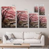 Cherry Blossom Wall Art, Japanese Print, Landscape Wall Art, Canvas Print, Wall Art, 3 Piece Wall Art, Farmhouse Wall Decor, Above Bed Art