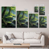 Forest Wall Art, Waterfalls Print, Landscape Print, Canvas Print, Set Of 3 Prints, Wall Art, 3 Piece Wall Art, Home Office Art, Office Decor