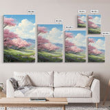 Cherry Blossom Art, Landscape Print, Mountain Wall Art, Canvas Print, Set Of 3 Prints, Wall Art, 3 Piece Wall Art, Country Home Decor