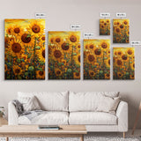 Sunflowers Wall Art, Wildflower Wall Art, Spring Decor, Canvas Print, Set Of 3 Prints, Wall Art, 3 Piece Wall Art, Living Room Prints