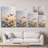 Butterly Wall Print, Wildflower Wall Art, Wildflower Meadow, Canvas Print, Set Of 3 Prints, Wall Art, 3 Piece Wall Art, Botanical Art