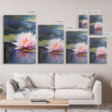 Lotus Wall Art, Floral Art Print, Water Lily Art, Canvas Print, Wall Art, 3 Piece Wall Art, Boho Wall Art, Farmhouse Wall Art, Closing Gift