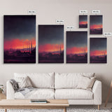 Haunted Sunset, Spooky Halloween Art, Gloomy Wall Decor, 3 Piece Canvas Decor, 3 Piece Wall Art, Ready To Hang Canvas Prints