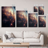 Galaxy of Stars, Scifi, String Theory, 3 Piece Wall Art, Ready To Hang Canvas Print, Cool Living Room Wall Art Decor