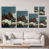 A Winter Landscape, Trees In The Fall, Snow Capped Mountains, Gold Rush Prospecting, 3 Piece Wall Art, Ready To Hang Canvas Print