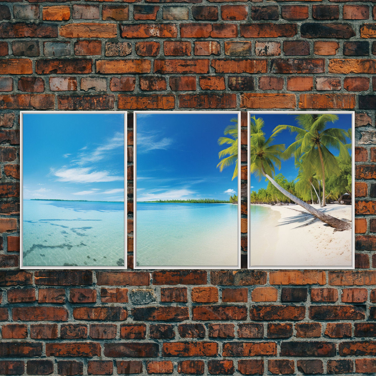 Tropical Wall Art, Beach Art Print, Seascape Print, Canvas Print, Wall Art, 3 Piece Wall Art, Beach House Wall Decor, Family Room Art