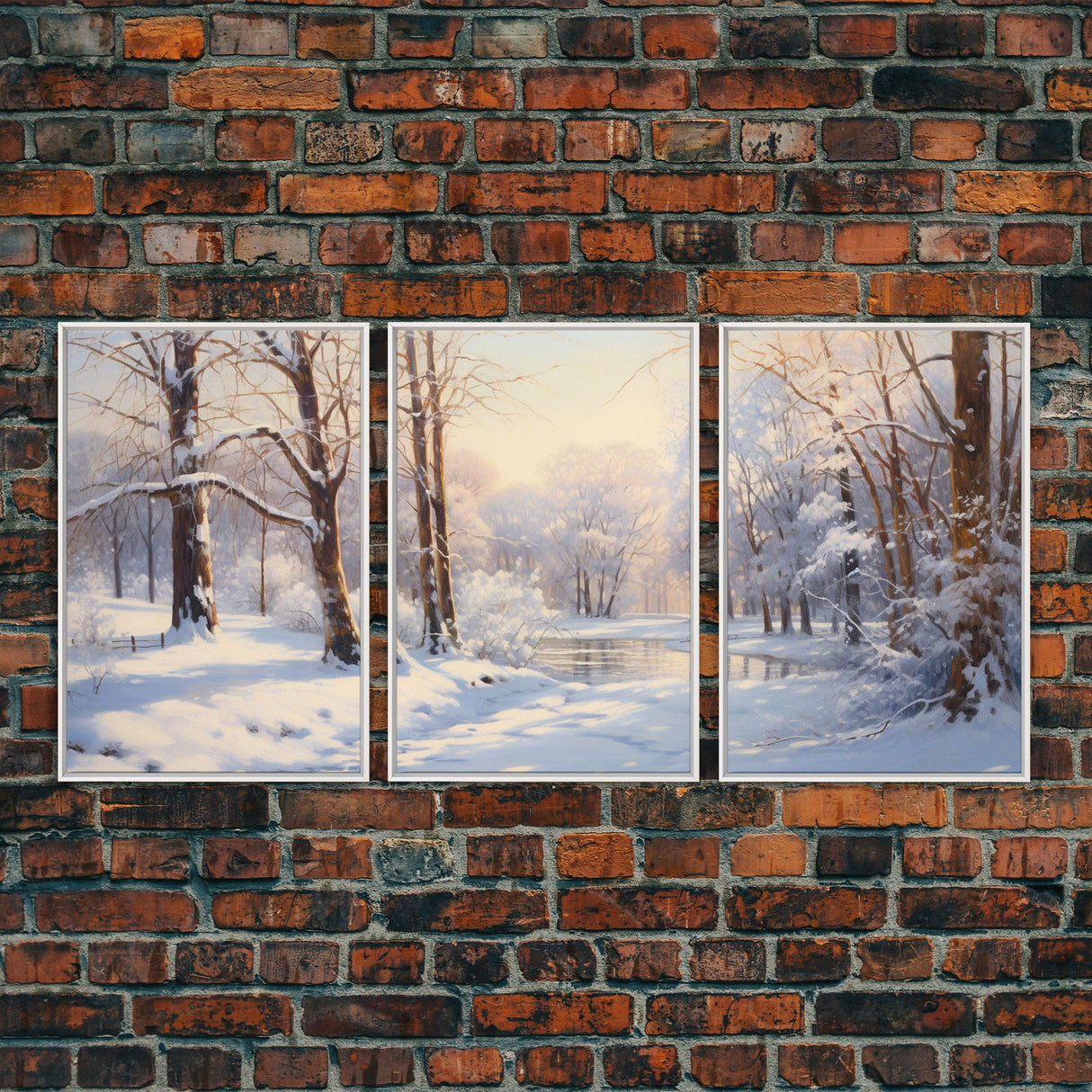 Winter Wall Decor, Winter Forest Print, Canvas Print, Wall Art, 3 Piece Wall Art, Forest Wall Art, Landscape Print, Home Decor Prints