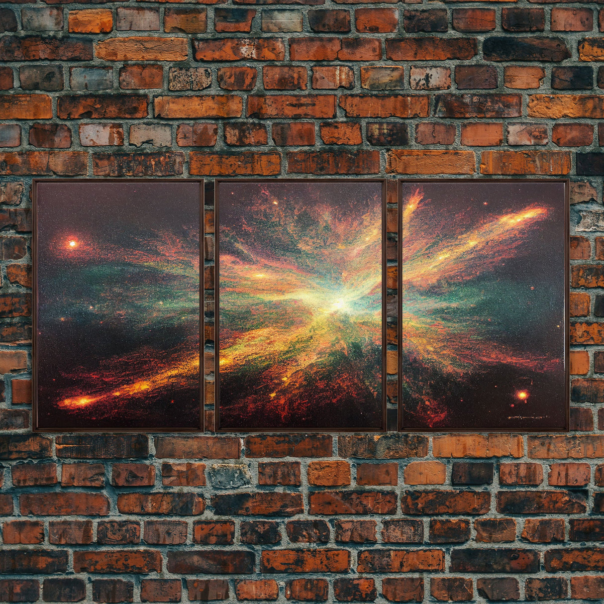 Galaxy Full of Stars, Pixel Space Art, Pixel Art, 3 piece wall art, 3 piece canvas, unique colorful living room wall art