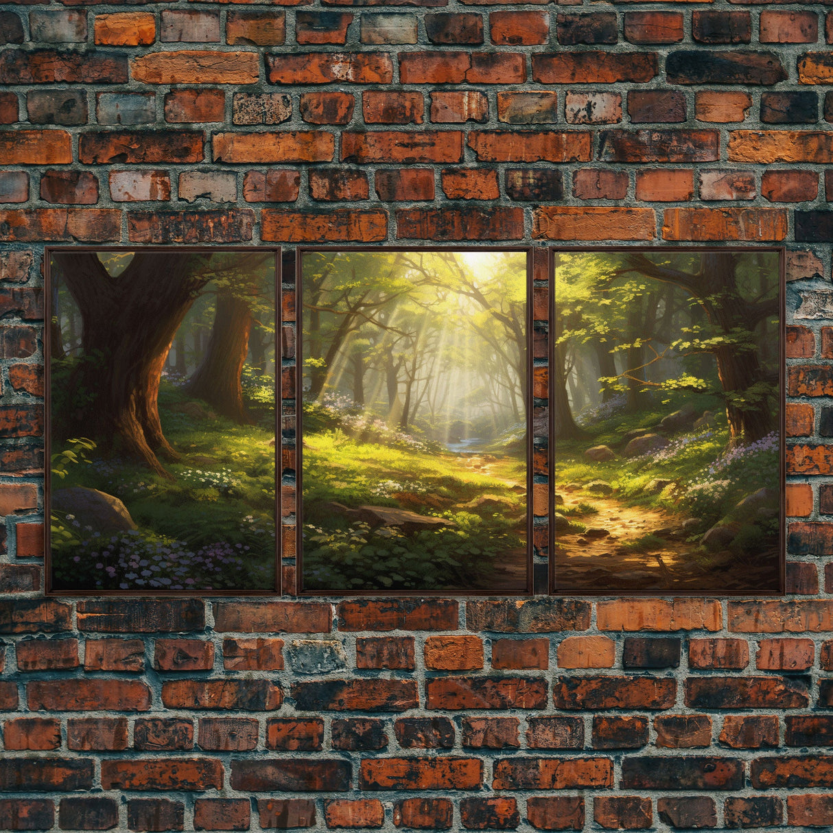 Forest Print, Trees Art, Landscape Wall Art, Canvas Print, Wall Art, 3 Piece Wall Art, Nature Prints, Botanical Wall Art, Family Home Decor