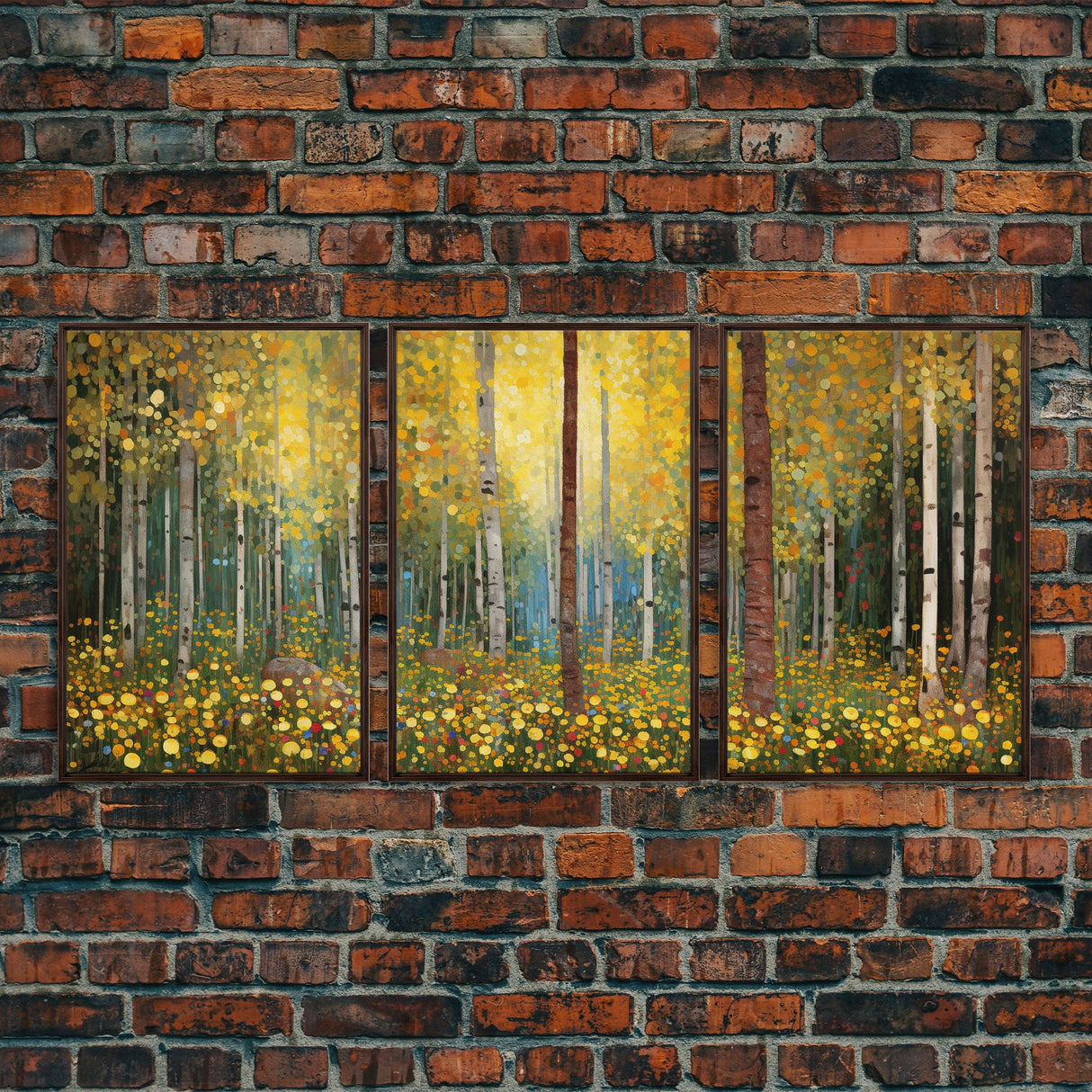 Forest Wall Art, Trees Art Print, Wildflower Wall Art, Canvas Print, Wall Art, 3 Piece Wall Art, Birthday Gift, Farmhouse Wall Art, RV Decor