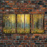 Forest Wall Art, Trees Art Print, Wildflower Wall Art, Canvas Print, Wall Art, 3 Piece Wall Art, Birthday Gift, Farmhouse Wall Art, RV Decor