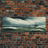 Large sailing boat painting Sailboat canvas nautical wall art landscape painting on canvas crew painting coastal wall art ocean painting