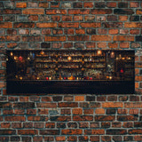 Panoramic Bar Wall Art, Vintage 19th Century Bar Wall Art, Framed Canvas Print, Bar Cart Art, Bar Wall Art, Bar Art Prints, Antique Bar Art