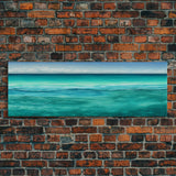 Panoramic Canvas Print of Blue Ocean Landscape Painting - Home and Office Decor, Sea Green, Seascapes, Pacific Ocean, Atlantic Ocean