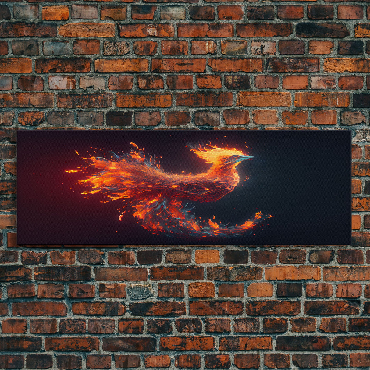 Panoramic Canvas Print Of "The Phoenix" - Rebirth Art - Framed Canvas Art - Framed Wall Art - Incredibly Beautiful Phoenix Decor