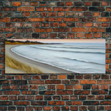 Canvas Beach Wall Art, Seashore, Cove, Minimalist Beach Art, Pastel Beach Wall Art, Beach Scene Art, Panoramic, Wall Art, Canvas Print