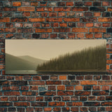 Lake Wall Art Print, Nature, Water, Trees, Fishing Boat, Wall Decor, Large Canvas Art Print, Panoramic, Wall Art, Canvas Print