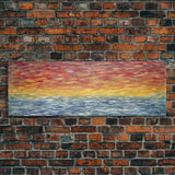 Abstract Ocean Horizon Wall Art, Colorful Abstract, Framed Abstract Print Art, Sunset, Sea, Vibrant Art, Panoramic, Wall Art, Canvas Print