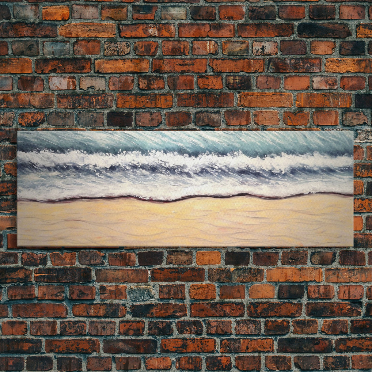 Minimalist Beach Canvas Art Print, Seashore, Shoreline, Ocean, Waves, Canvas Wall Art Beach, Wall Decor, Panoramic, Wall Art, Canvas Print