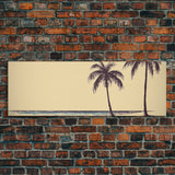 Minimalist Beach Canvas Art Print, Palm Trees, Tropical Beach, Canvas Wall Art Beach, Wall Decor, Panoramic, Wall Art, Canvas Print