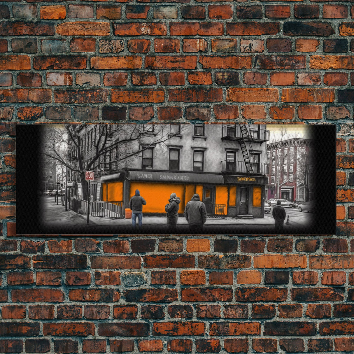 Closed Down Store Canvas Print, Buildings,Street Art, Fall, Autumn, Urban Art, Large Urban Art Print, Panoramic, Wall Art, Canvas Print