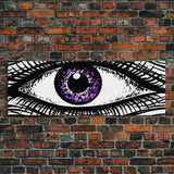 Big Eye Art, Line Art Print, Canvas Print, Eye Canvas Art, Eye Art Original, Framed Art Print, Wall Decor, Panoramic, Wall Art, Canvas Print