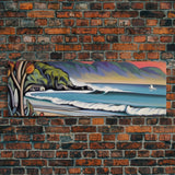 Abstract Beach Canvas Art Print, Sea, Ocean, Seascape, Nature, Waves, Beach House Art, Wall Decor, Panoramic, Wall Art, Canvas Print