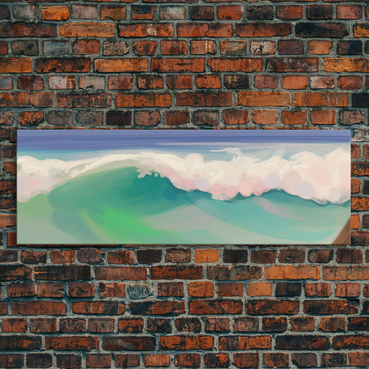 Abstract Seascape Canvas Art Print, Sea Foam, Ocean, Nature, Waves, Beach House Art, Wall Decor, Panoramic, Wall Art, Canvas Print