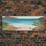 Pastel Beach Wall Art Canvas Print, Beach Sand Wall Art, Seascape Wall Decor, Beach Wall Art Large, Panoramic, Wall Art, Canvas Print