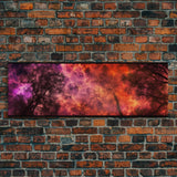 Forest Fire Canvas Art,  Fire Canvas Art,  Large Canvas Print, Woods On Fire Art Print, Purple Forest Art, Panoramic, Wall Art, Canvas Print