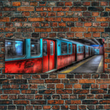 Subway Station Wall Art Print, Subway Train, Urban Wall Art, Wall Decor, Urban Art, Framed Canvas Print, Panoramic, Wall Art, Canvas Print