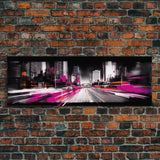 Abstract City Art Print, Abstract Framed Canvas Print, Skyscrapers, Urban Art Wall Decor, Wall Decor, Panoramic, Wall Art, Canvas Print