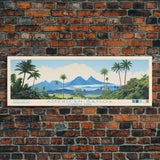 American Samoa National Park, Panoramic Samoa Travel Art, National Park Print, Minimalist Travel Art, Midcentury Modern Style Landscape