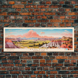 Badlands National Park, Panoramic South Dakota Travel Art, National Park Print, Minimalist Travel Art, Midcentury Modern Style Landscape