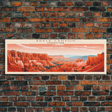 Bryce Canyon National Park, Panoramic Utah Travel Art, National Park Print, Minimalist Travel Art, Midcentury Modern Style Landscape