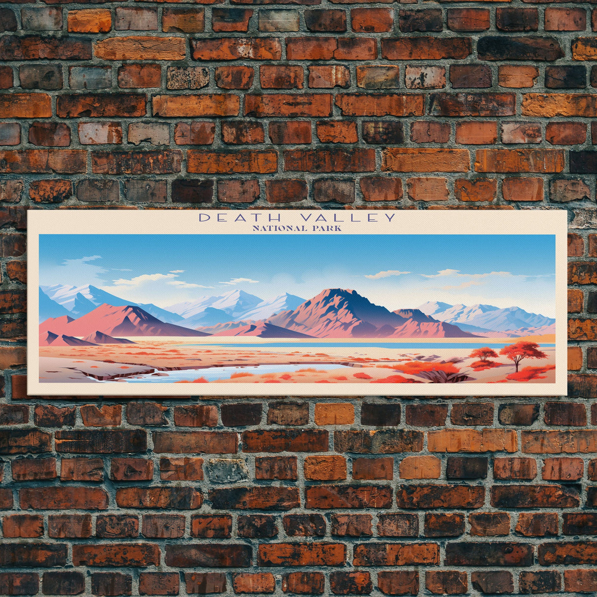 Death Valley National Park, Panoramic California Travel Art, National Park Print, Minimalist Travel Art, Midcentury Modern Style Landscape