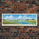 Everglades National Park, Panoramic Florida Travel Art, National Park Print, Minimalist Travel Art, Midcentury Modern Style Landscape