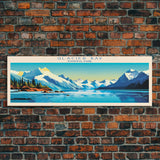 Glacier Bay National Park, Panoramic Alaska Travel Art, National Park Print, Minimalist Travel Art, Midcentury Modern Style Landscape