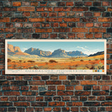 Guadalupe Mountains National Park, Panoramic Texas Travel Art, National Park Print, Minimalist Travel Art, Midcentury Modern Style Landscape