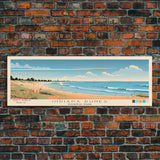 Indiana Dunes National Park, Panoramic Indiana Travel Art, National Park Print, Minimalist Travel Art, Midcentury Modern Style Landscape