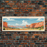 Mesa Verde National Park Panoramic Colorado Travel Art, National Park Print, Minimalist Travel Art, Midcentury Modern Style Landscape