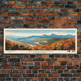 Shenandoah National Park Panoramic Virginia Travel Art, National Park Print, Minimalist Travel Art, Midcentury Modern Style Landscape