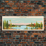 Voyageurs National Park Panoramic Minnesota Travel Art, National Park Print, Minimalist Travel Art, Midcentury Modern Style Landscape