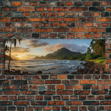 Photographic Panoramic of American Samoa National Park, Sunset Photography, National Park Art, Framed Canvas Print, Landscape Photography